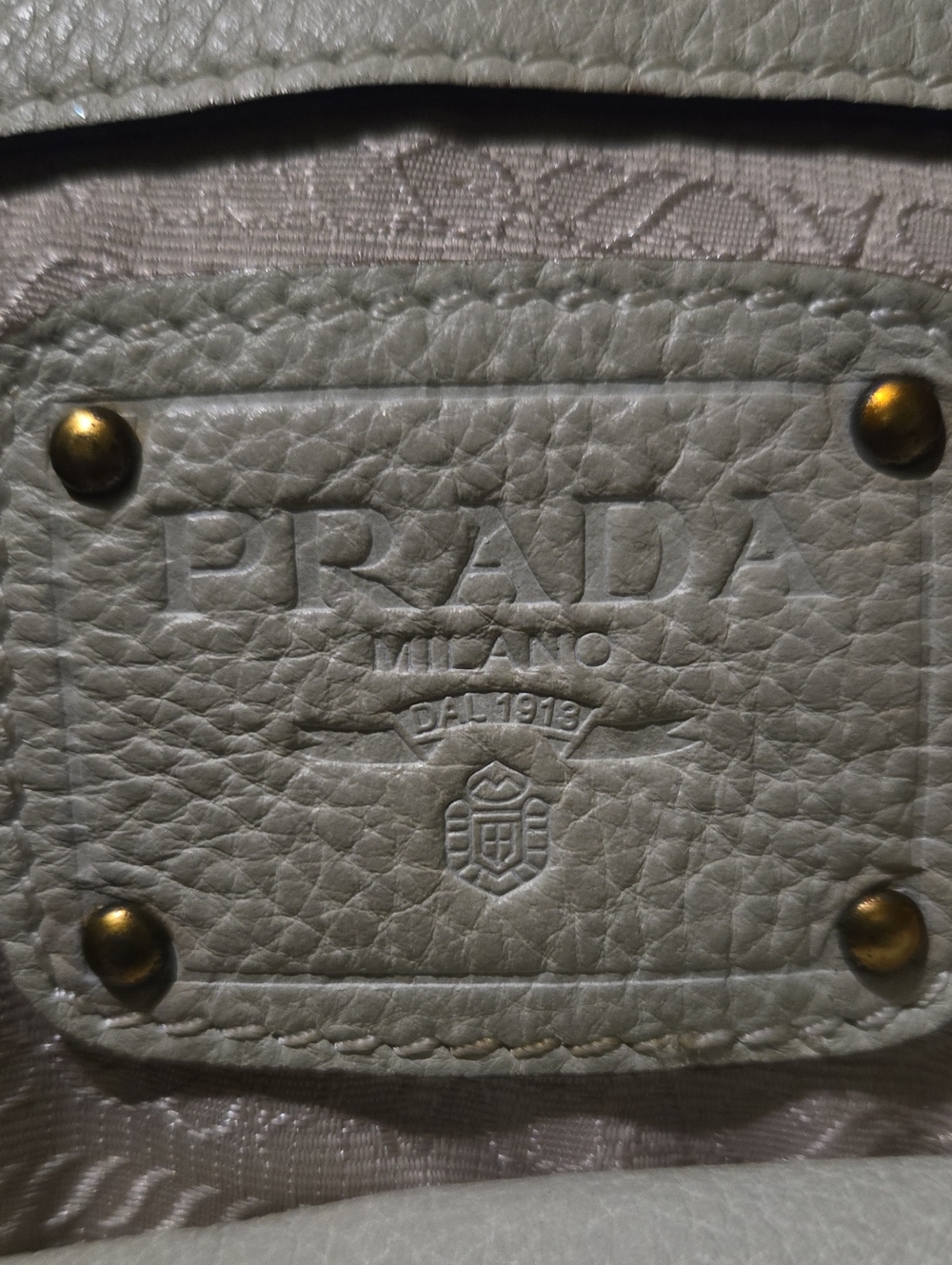 Prada Cream Leather Shoulder Bag with Gold-Tone Hardware - Picture 6 of 16